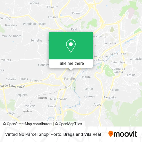 Vinted Go Parcel Shop map