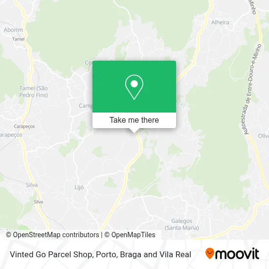 Vinted Go Parcel Shop map