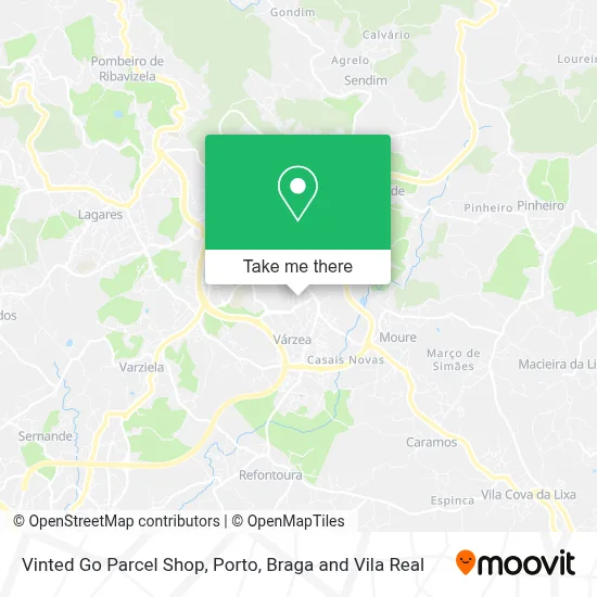 Vinted Go Parcel Shop map