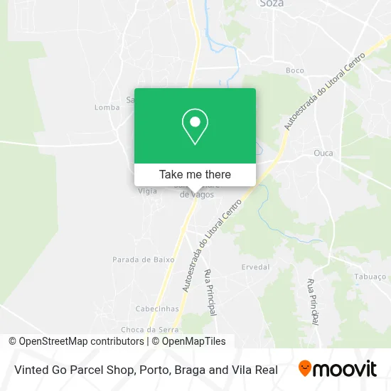 Vinted Go Parcel Shop map