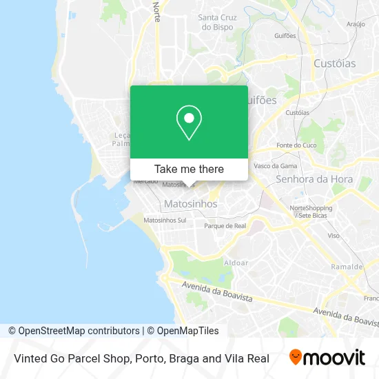 Vinted Go Parcel Shop map