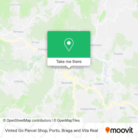 Vinted Go Parcel Shop map