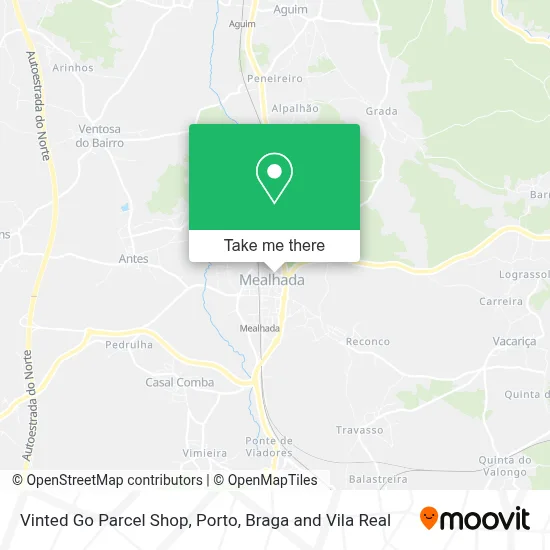 Vinted Go Parcel Shop map