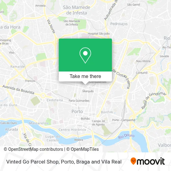 Vinted Go Parcel Shop map