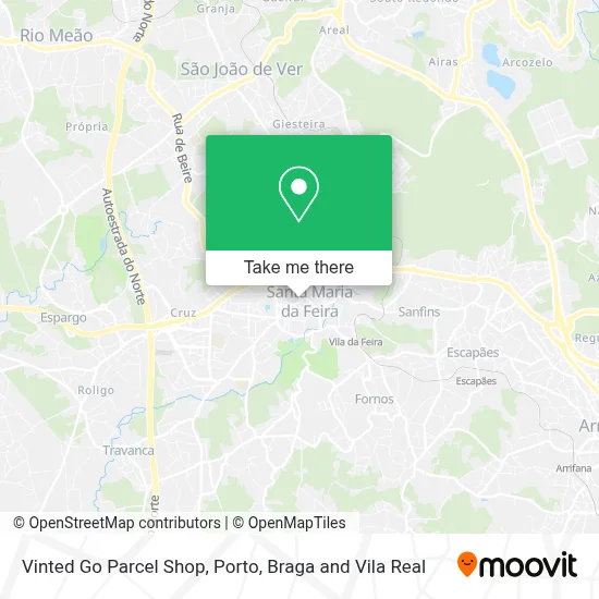 Vinted Go Parcel Shop map