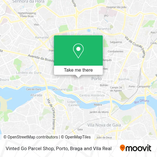 Vinted Go Parcel Shop map