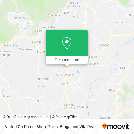 Vinted Go Parcel Shop map