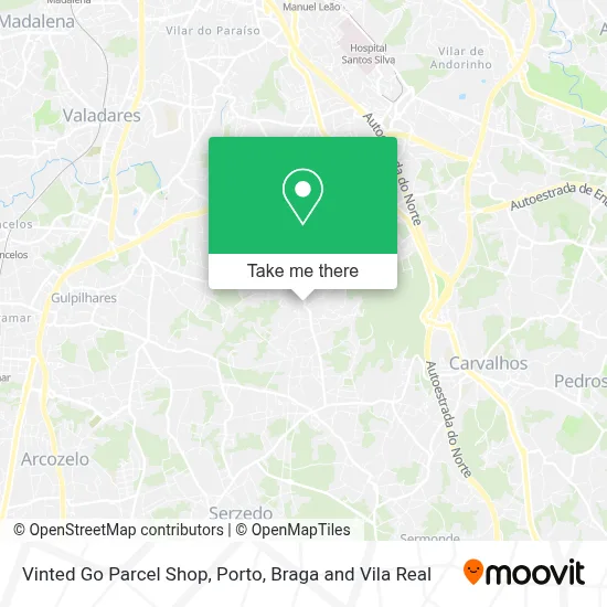 Vinted Go Parcel Shop map