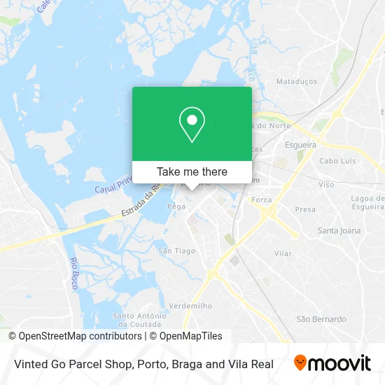 Vinted Go Parcel Shop map