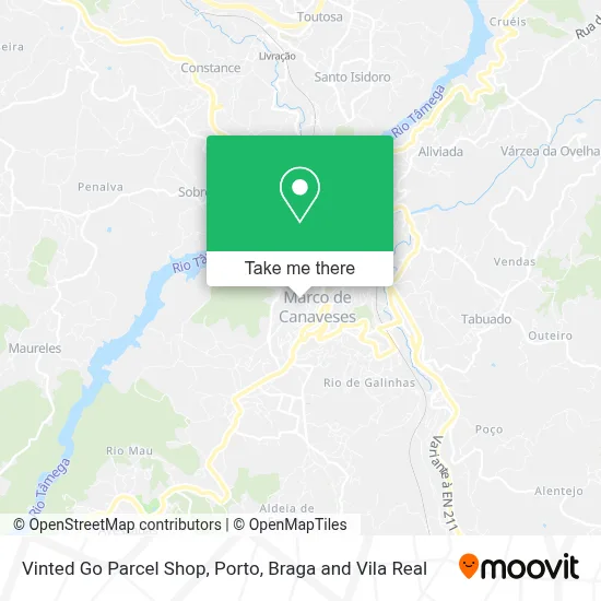 Vinted Go Parcel Shop map