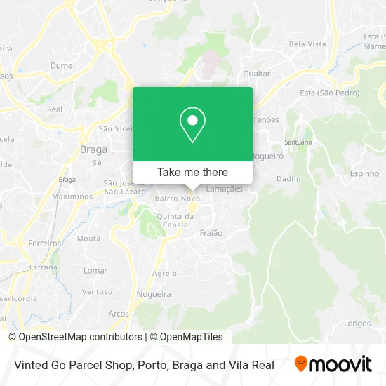 Vinted Go Parcel Shop map