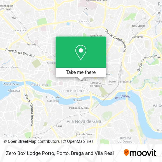 Zero Box Lodge Porto map