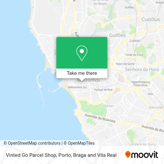 Vinted Go Parcel Shop map
