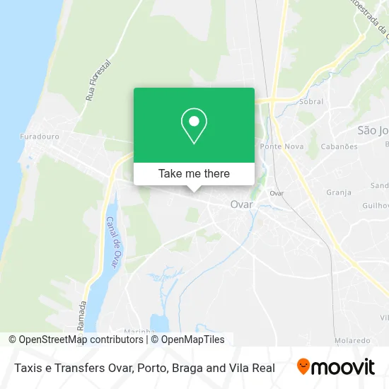 Taxis e Transfers Ovar map