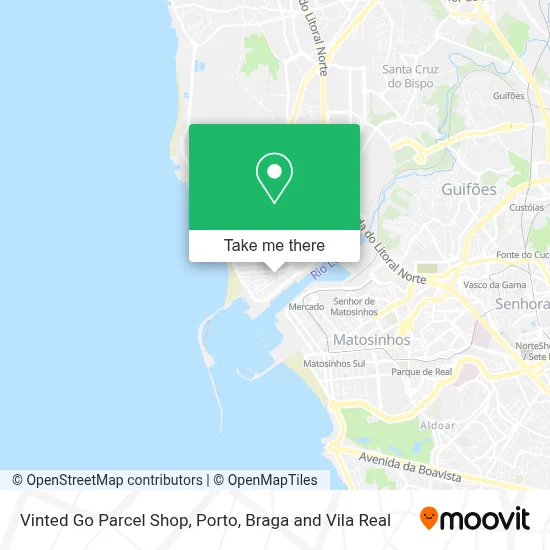 Vinted Go Parcel Shop map