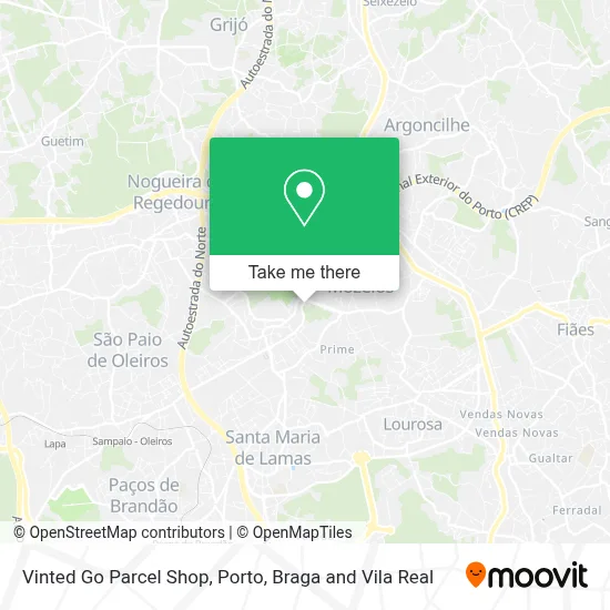 Vinted Go Parcel Shop map