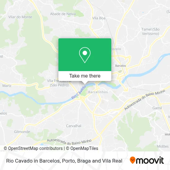 Rio Cavado in Barcelos map