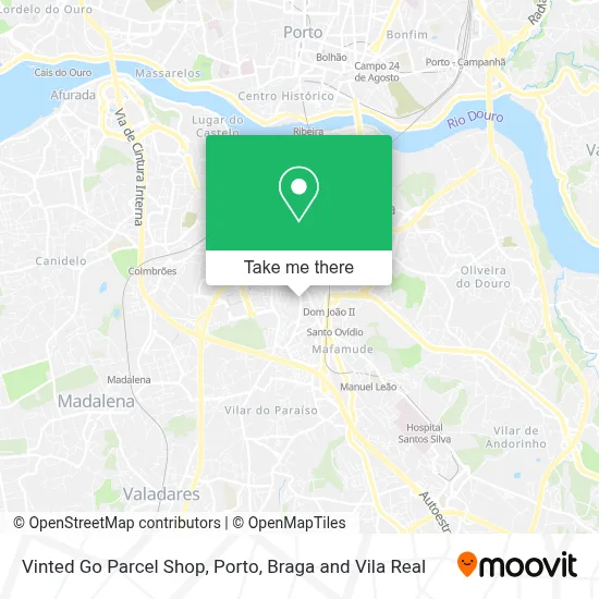 Vinted Go Parcel Shop map