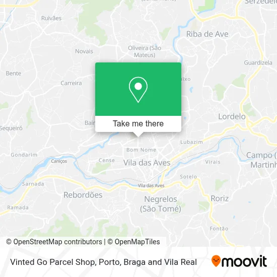 Vinted Go Parcel Shop map