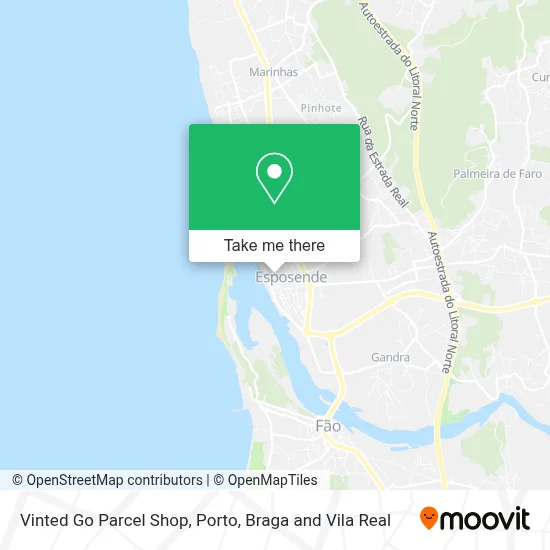 Vinted Go Parcel Shop map