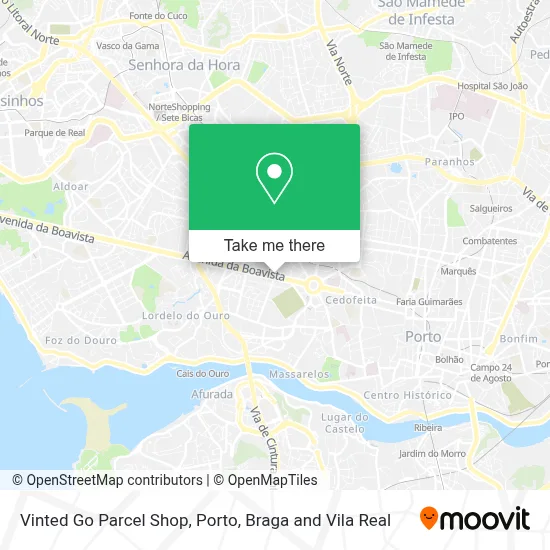 Vinted Go Parcel Shop map
