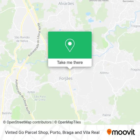 Vinted Go Parcel Shop map