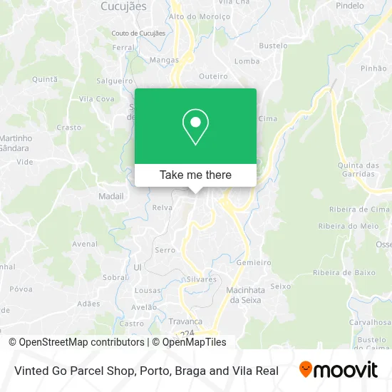 Vinted Go Parcel Shop map