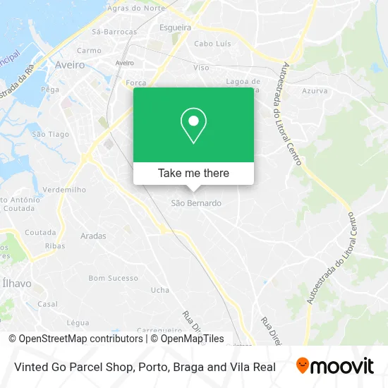 Vinted Go Parcel Shop map