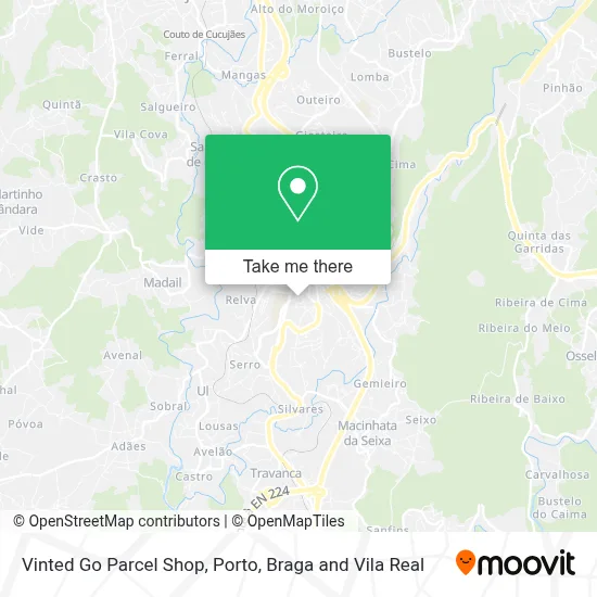 Vinted Go Parcel Shop map
