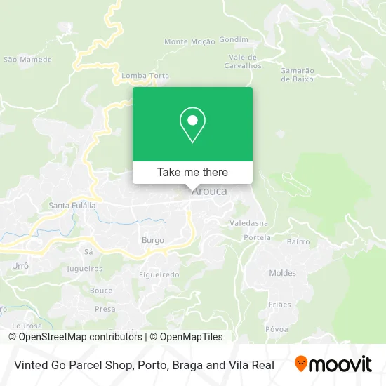 Vinted Go Parcel Shop map