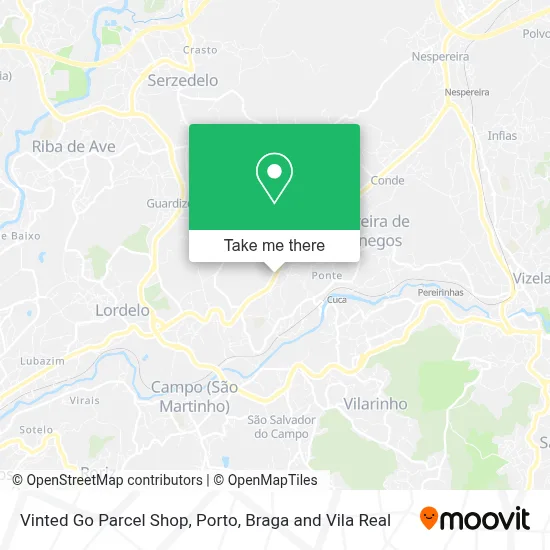 Vinted Go Parcel Shop map