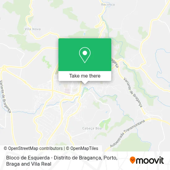 Bloco de Esquerda - Distrito de Bragança map