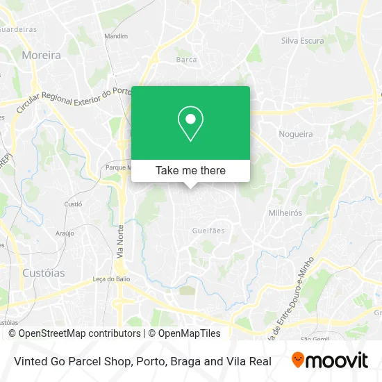 Vinted Go Parcel Shop map
