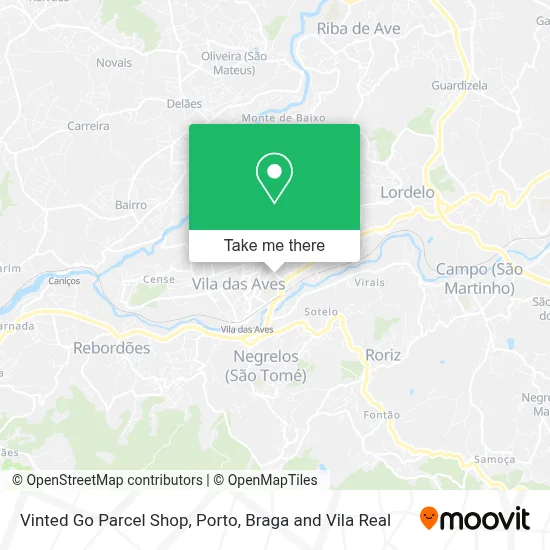 Vinted Go Parcel Shop map