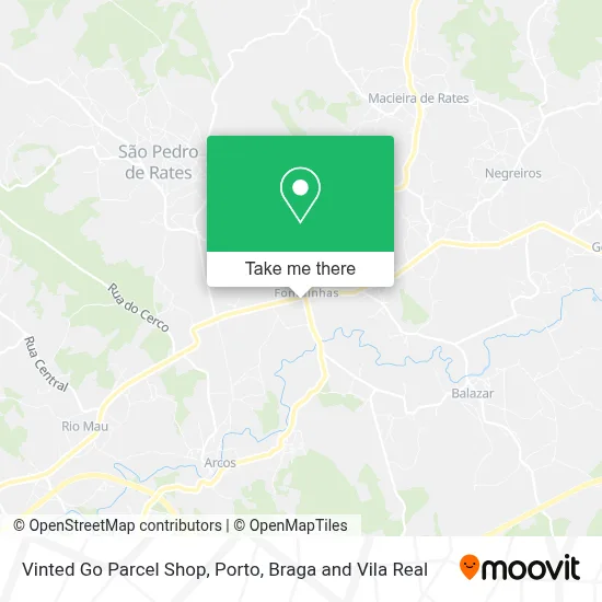 Vinted Go Parcel Shop map