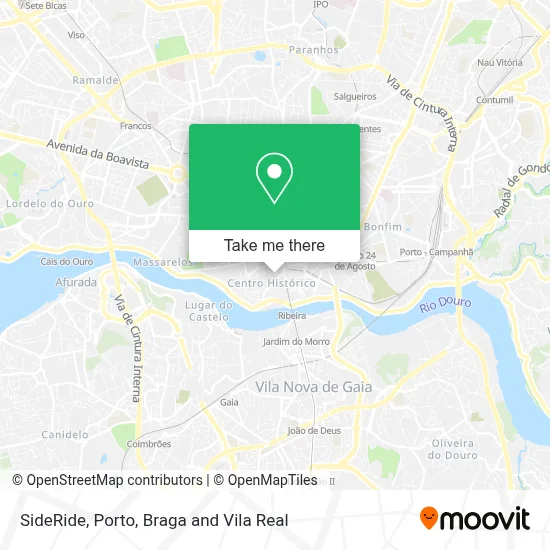 SideRide map