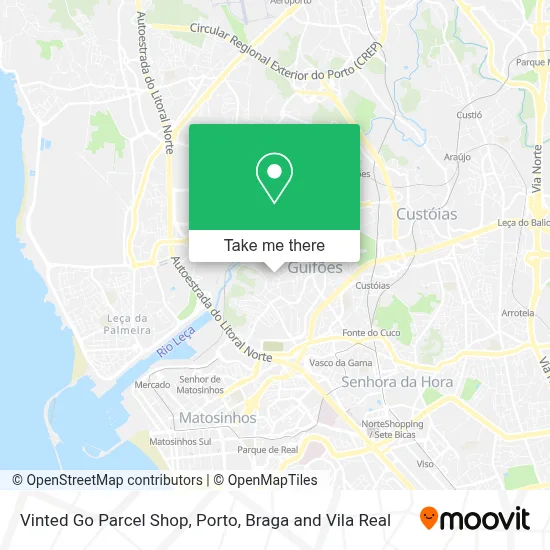 Vinted Go Parcel Shop map