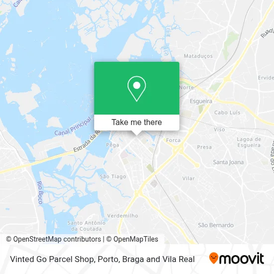 Vinted Go Parcel Shop map
