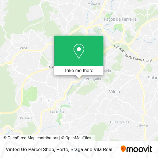 Vinted Go Parcel Shop map