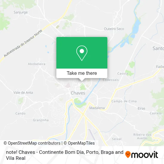 note! Chaves - Continente Bom Dia map