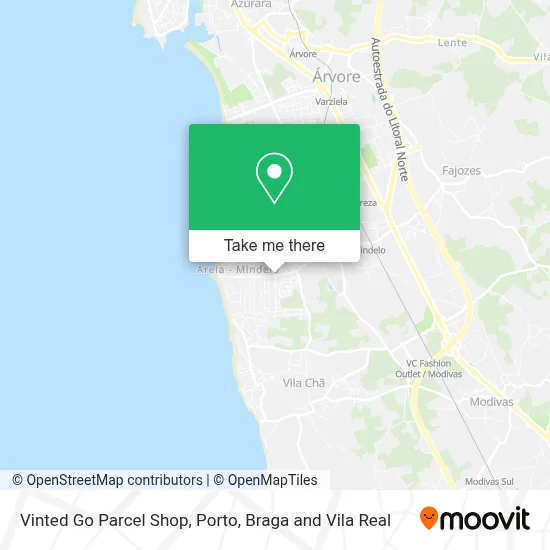Vinted Go Parcel Shop map