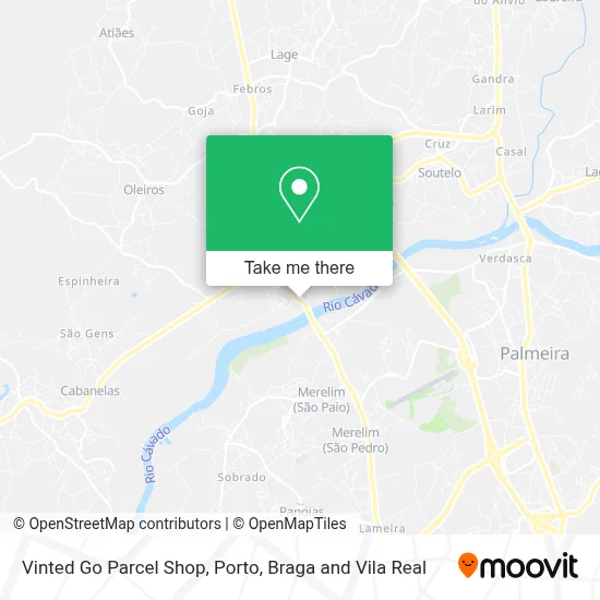 Vinted Go Parcel Shop map