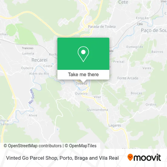 Vinted Go Parcel Shop map