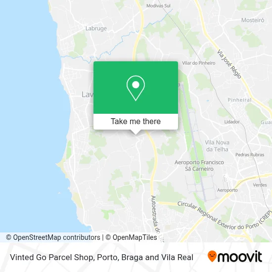 Vinted Go Parcel Shop map
