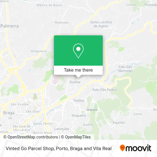 Vinted Go Parcel Shop map