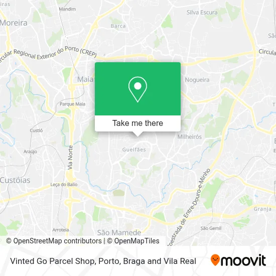 Vinted Go Parcel Shop map