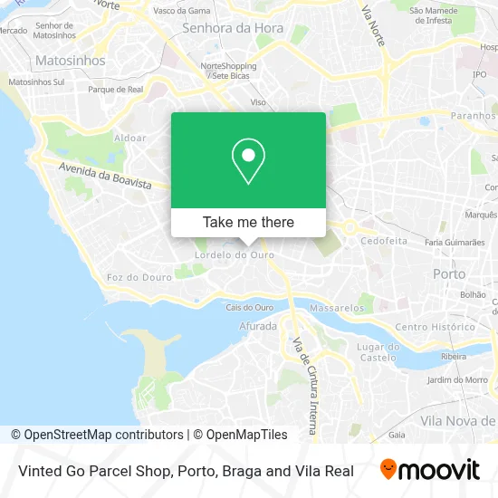 Vinted Go Parcel Shop map