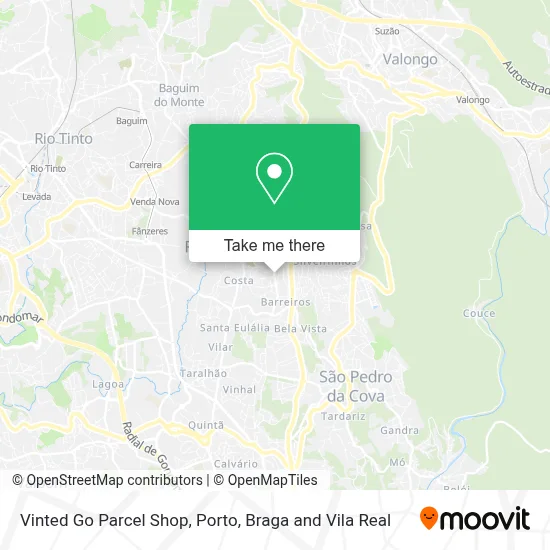 Vinted Go Parcel Shop map
