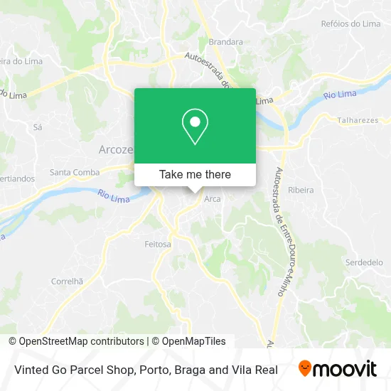 Vinted Go Parcel Shop map