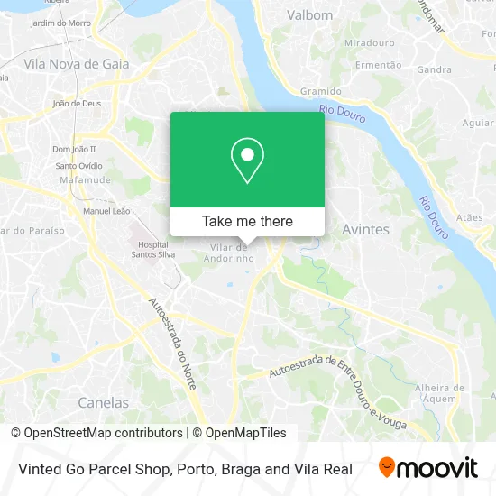 Vinted Go Parcel Shop map
